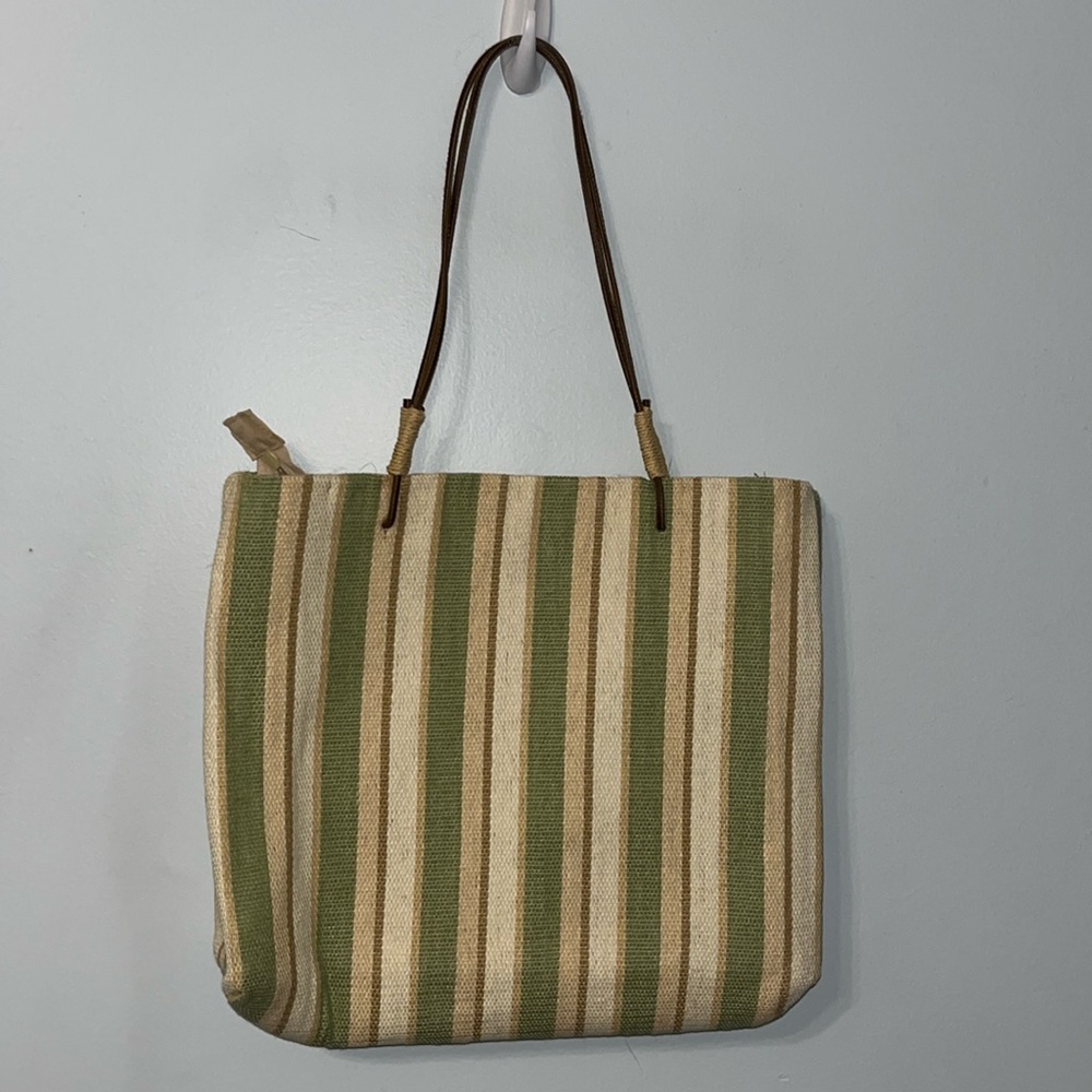 Vintage Women’s Basket Weave Tote Bag Canvas Lined By Morgan & Company